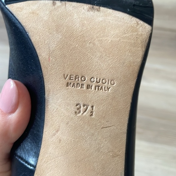 Taryn Rose Italian designer leather heels Ankle strap Black Euro size 37.5 US 7 - Picture 9 of 12